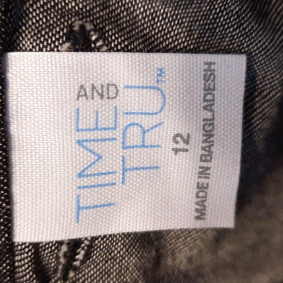 Time and Tru size 12 black tiered skirt NWT denim cotton - Picture 13 of 13